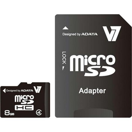 V7 V7 8GB microSD Class 4 Memory Card With Adapter - VAMSDH8GCL4R-1N VAMSDH8GCL4R-1N